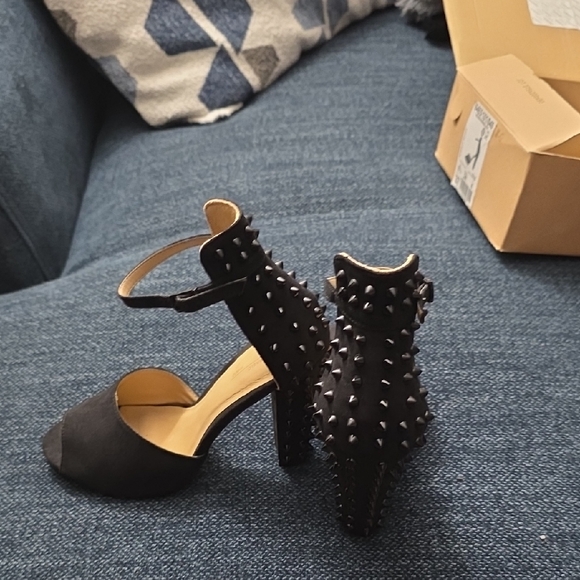 Zara Black Studded Heels